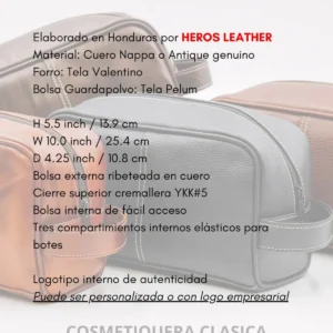 Billetera Trifold de cuero genuino, hecho a mano en Honduras.