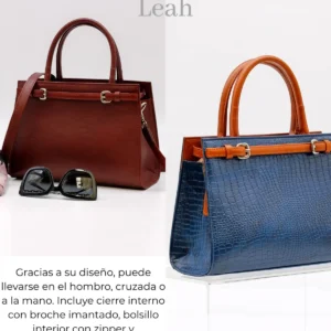 Bolso Leah de cuero genuino, hecho a mano en Honduras.