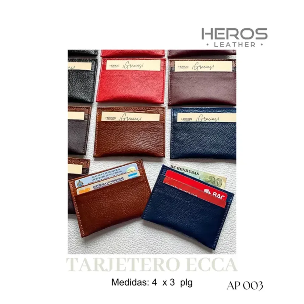 Tarjeteros de cuero personalizados con logo