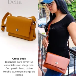 Crossbody Delia de cuero genuino, hecho a mano en Honduras.