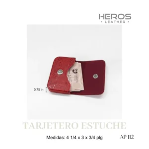 Tarjetero Tecno de cuero genuino, hecho a mano en Honduras.